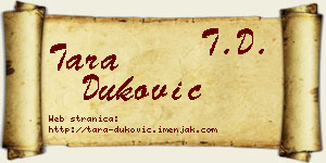 Tara Duković vizit kartica